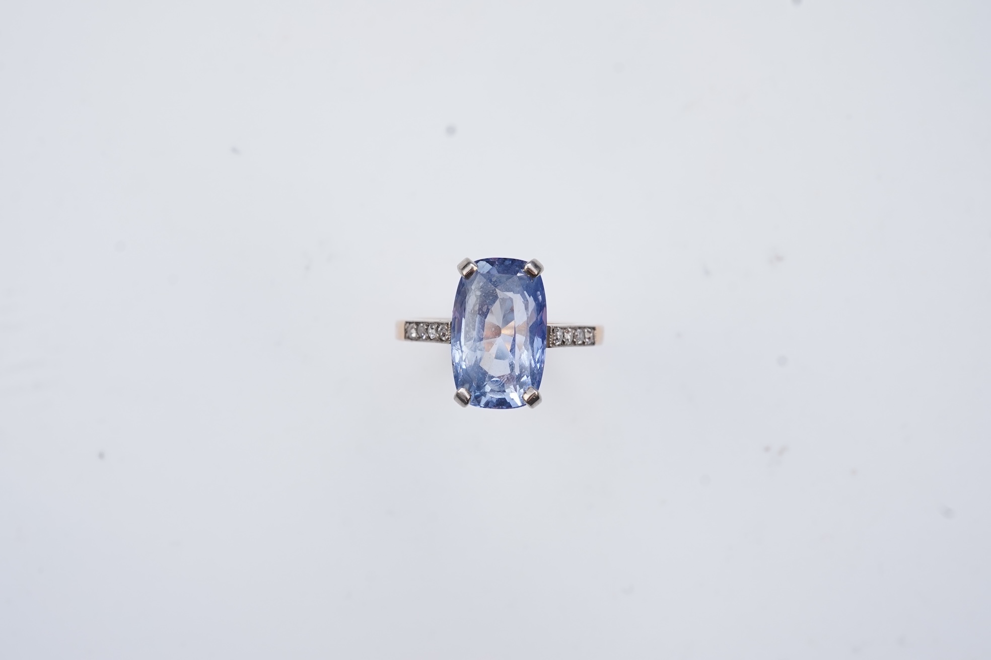 A sapphire and diamond ring, France, first half 20th century